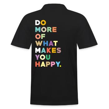 Happiness saying life motto - Men's Polo Shirt - black - Back - Kai (181cm)