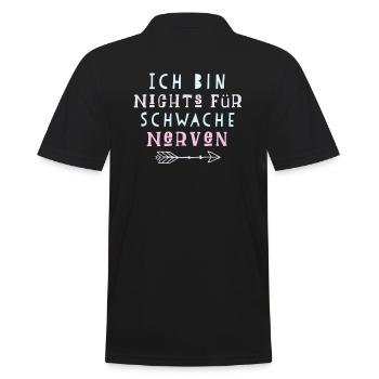 Lustiger Spruch Nerven - Männer Poloshirt - Schwarz - Hinten - Kai (181cm)