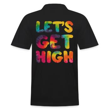 Hippie saying Lets goes high - Men's Polo Shirt - black - Back - Kai (181cm)