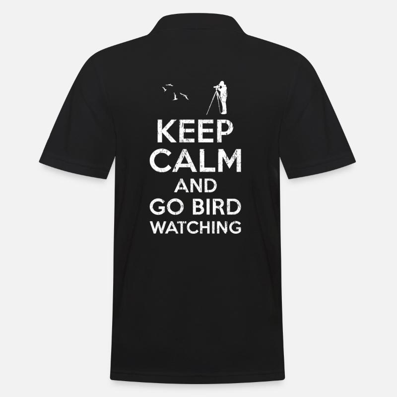 Keep calm Bird Watching - Männer Poloshirt - Schwarz