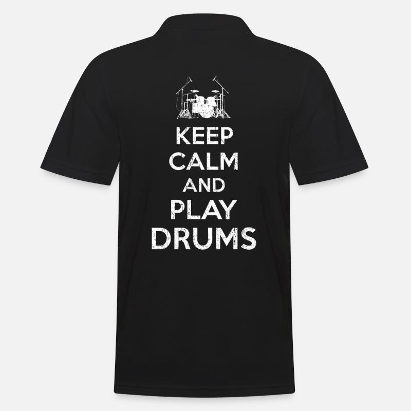 Keep Calm Drummer - Männer Poloshirt - Schwarz