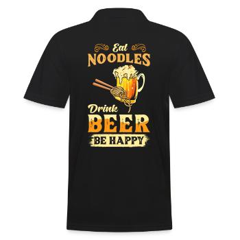 Nudel Ramen Spruch - Männer Poloshirt - Schwarz - Hinten - Kai (181cm)
