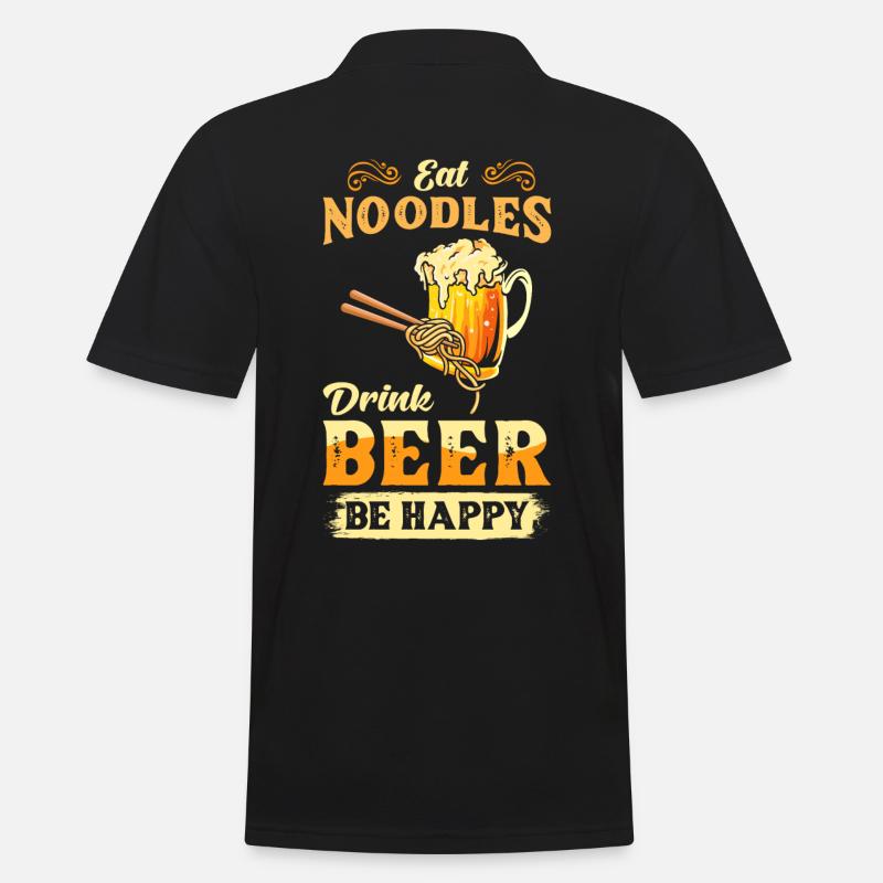 Nudel Ramen Spruch - Männer Poloshirt - Schwarz
