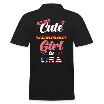Germany USA Saying - Men's Polo Shirt - black - Back - Kai (181cm)
