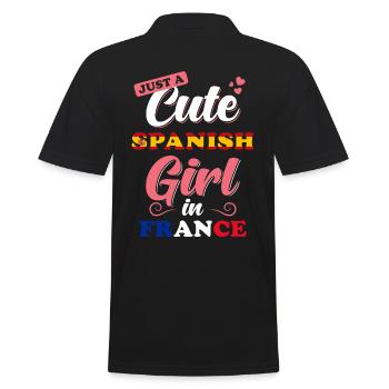 Spain France Saying - Men's Polo Shirt - black - Back - Kai (181cm)