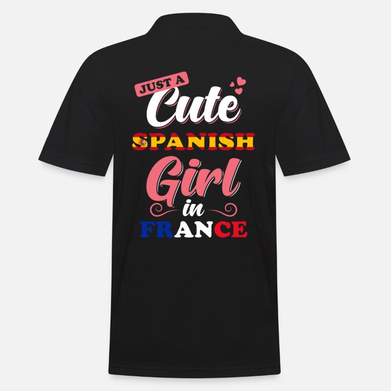 Spanien Frankreich Spruch - Männer Poloshirt - Schwarz
