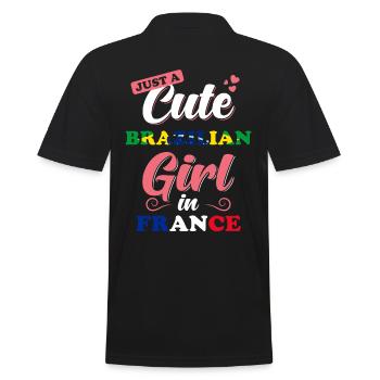 Brasilien Frankreich Spruch - Männer Poloshirt - Schwarz - Hinten - Kai (181cm)