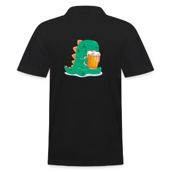 Beer Gift with Dino - Men's Polo Shirt - black - Back - Kai (181cm)