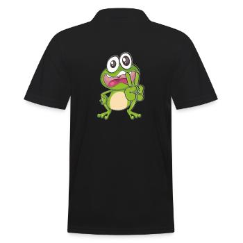 Frog funny - Men's Polo Shirt - black - Back - Kai (181cm)