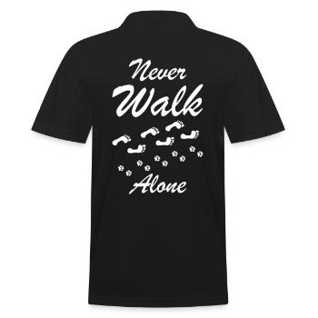 Never walk alone Hunde Geschenk - Männer Poloshirt - Schwarz - Hinten - Kai (181cm)