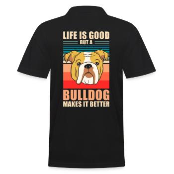 Bulldog Retro Cadeau - Polo Homme - noir - Dos - Kai (181cm)