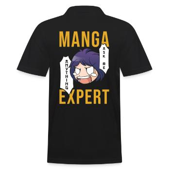 Manga Experte - Männer Poloshirt - Schwarz - Hinten - Kai (181cm)