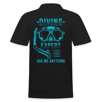 Diver Diving Gift - Men's Polo Shirt - black - Back - Kai (181cm)