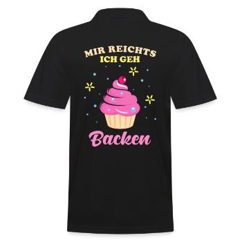 Backen Mir reichts ich geh backen Spruch - Männer Poloshirt - Schwarz - Hinten - Kai (181cm)