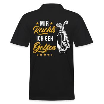 Golf Golfer Geschenk - Männer Poloshirt - Schwarz - Hinten - Kai (181cm)