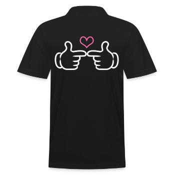 Shy Symbol - Men's Polo Shirt - black - Back - Kai (181cm)