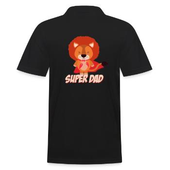 Super papa lion père - Polo Homme - noir - Dos - Kai (181cm)