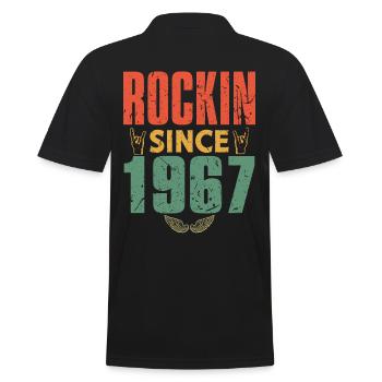 Birthday 1967 Spruch Rock - Men's Polo Shirt - black - Back - Kai (181cm)