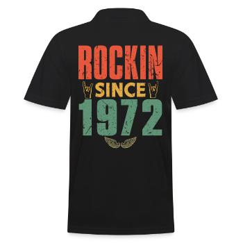 Birthday 1972 Spruch Rock - Men's Polo Shirt - black - Back - Kai (181cm)