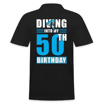 Parachutiste cadeau 50e anniversaire - Polo Homme - noir - Dos - Kai (181cm)