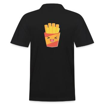 Frites Kawaii Fast Food - Polo Homme - noir - Dos - Kai (181cm)