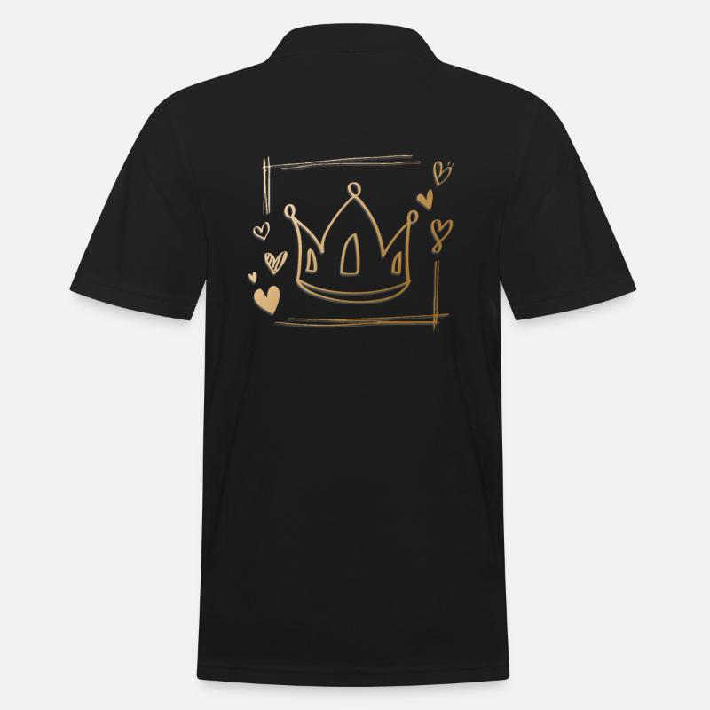 Krone Lineart - Männer Poloshirt - Schwarz