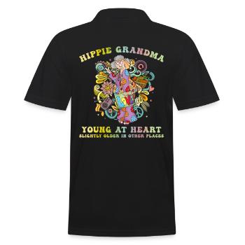 Hippie grand-mère - Polo Homme - noir - Dos - Kai (181cm)