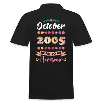 Anniversaire Octobre 2005 Cadeau femme - Polo Homme - noir - Dos - Kai (181cm)
