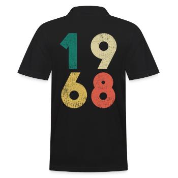 1968 Vintage Geburtstag Retro - Männer Poloshirt - Schwarz - Hinten - Kai (181cm)