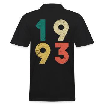 1993 Vintage Geburtstag Retro - Männer Poloshirt - Schwarz - Hinten - Kai (181cm)