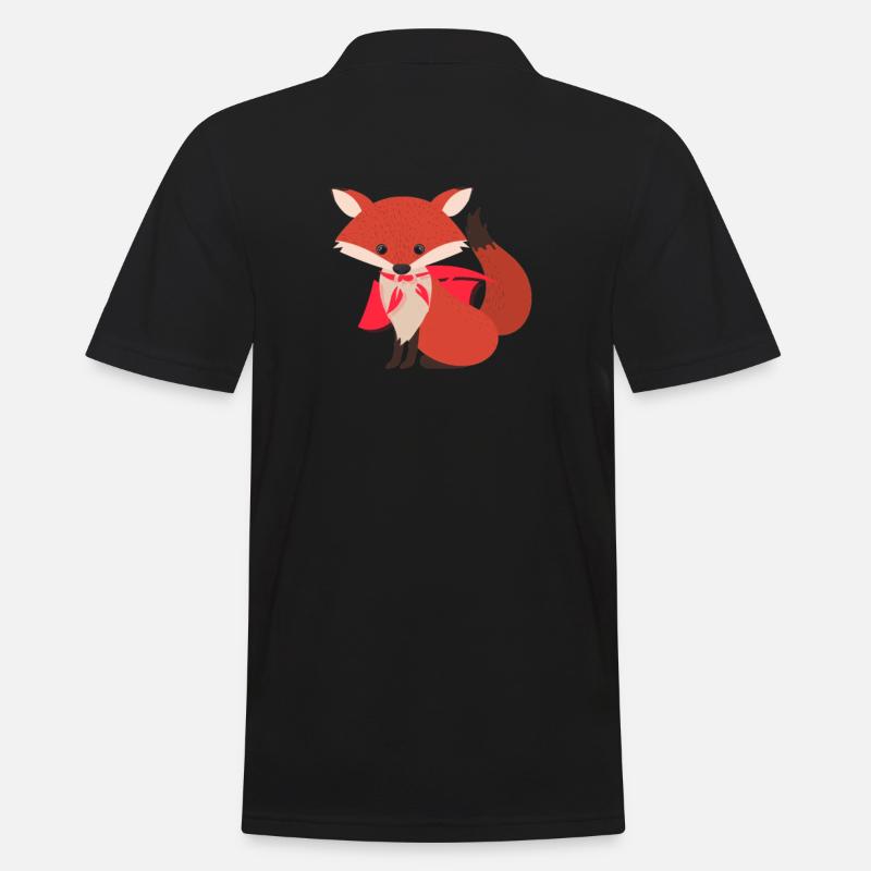 Fuchs Superheld - Männer Poloshirt - Schwarz