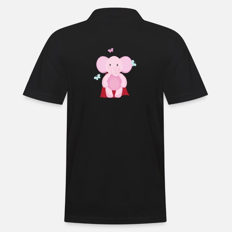 Elefant Superheld - Männer Poloshirt - Schwarz