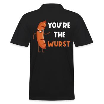 Saucisse jeu de mots drôle - Polo Homme - noir - Dos - Kai (181cm)