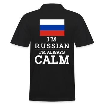 Russland Im russian Im always calm - Männer Poloshirt - Schwarz - Hinten - Kai (181cm)