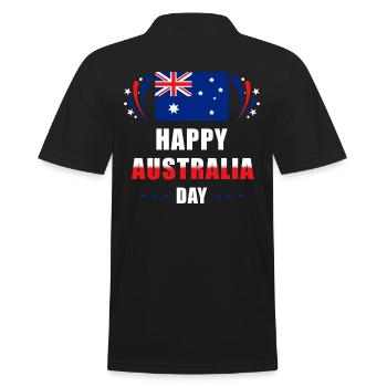 Australien Happy Australia Day - Men's Polo Shirt - black - Back - Kai (181cm)