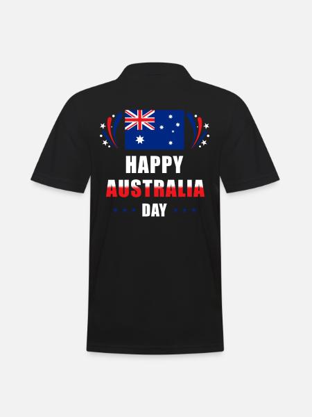 Australien Happy Australia Day - Koszulka polo męska - czarny