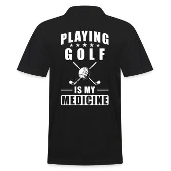 Golf - Männer Poloshirt - Schwarz - Hinten - Kai (181cm)