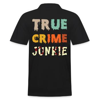 True Crime Junkie - Men's Polo Shirt - black - Back - Kai (181cm)