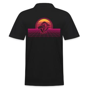 Champignon Vaporwave - Polo Homme - noir - Dos - Kai (181cm)