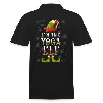 Yoga Elf Christmas Gift - Men's Polo Shirt - black - Back - Kai (181cm)