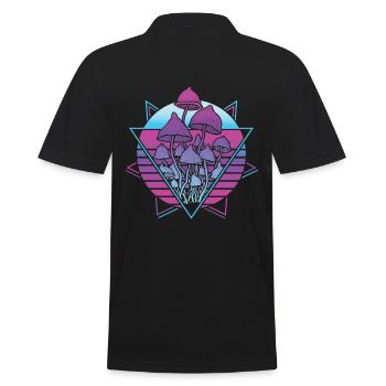 Champignons Vaporwave - Polo Homme - noir - Dos - Kai (181cm)