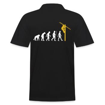 Freileitungsmonteur - Männer Poloshirt - Schwarz - Hinten - Kai (181cm)
