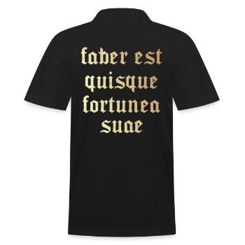 Faber est quisque fortunae suae - Männer Poloshirt - Schwarz - Hinten - Kai (181cm)