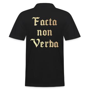 Facta non Verba - Männer Poloshirt - Schwarz - Hinten - Kai (181cm)