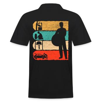 KFZ Mechaniker Retro Geschenk - Männer Poloshirt - Schwarz - Hinten - Kai (181cm)