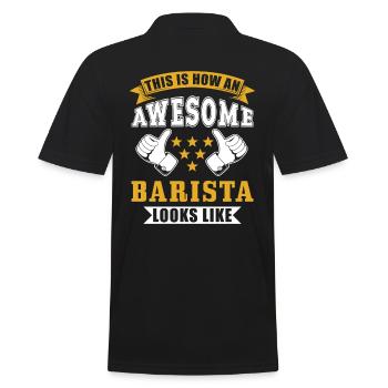 Cadeau Barista - Polo Homme - noir - Dos - Kai (181cm)