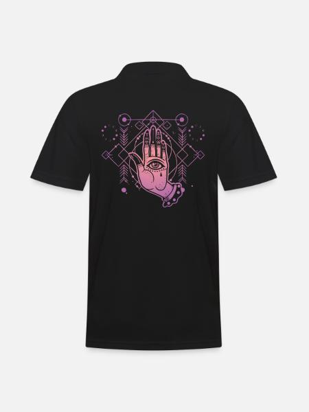 Hand Tarot sacred geometry - Men's Polo Shirt - black