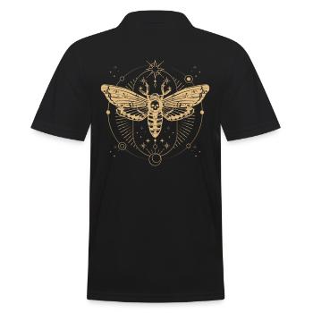 Moth Occult Aesthetic Insects Geometry - Men's Polo Shirt - black - Back - Kai (181cm)