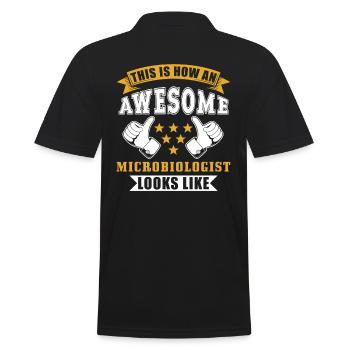 Microbiologist Gift - Men's Polo Shirt - black - Back - Kai (181cm)