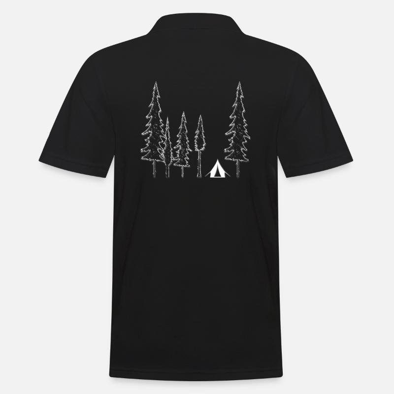 Zelt Wald - Männer Poloshirt - Schwarz